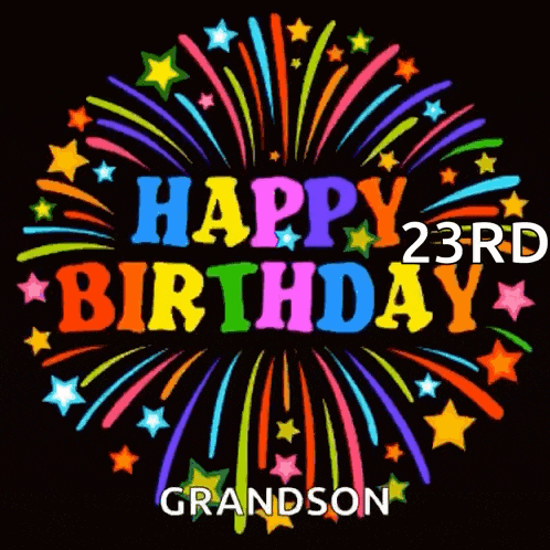 a happy 23rd birthday grandson card with fireworks
