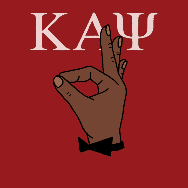 a red background with a hand and the letters kacp and vote